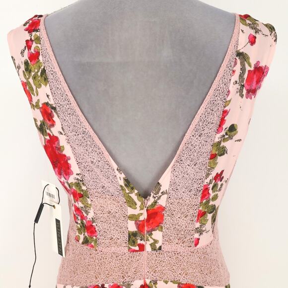Tracy Reese Dress Womens 8 Pink Floral Maxi Back Zip Fit n Flare Crinoline New - Picture 8 of 16